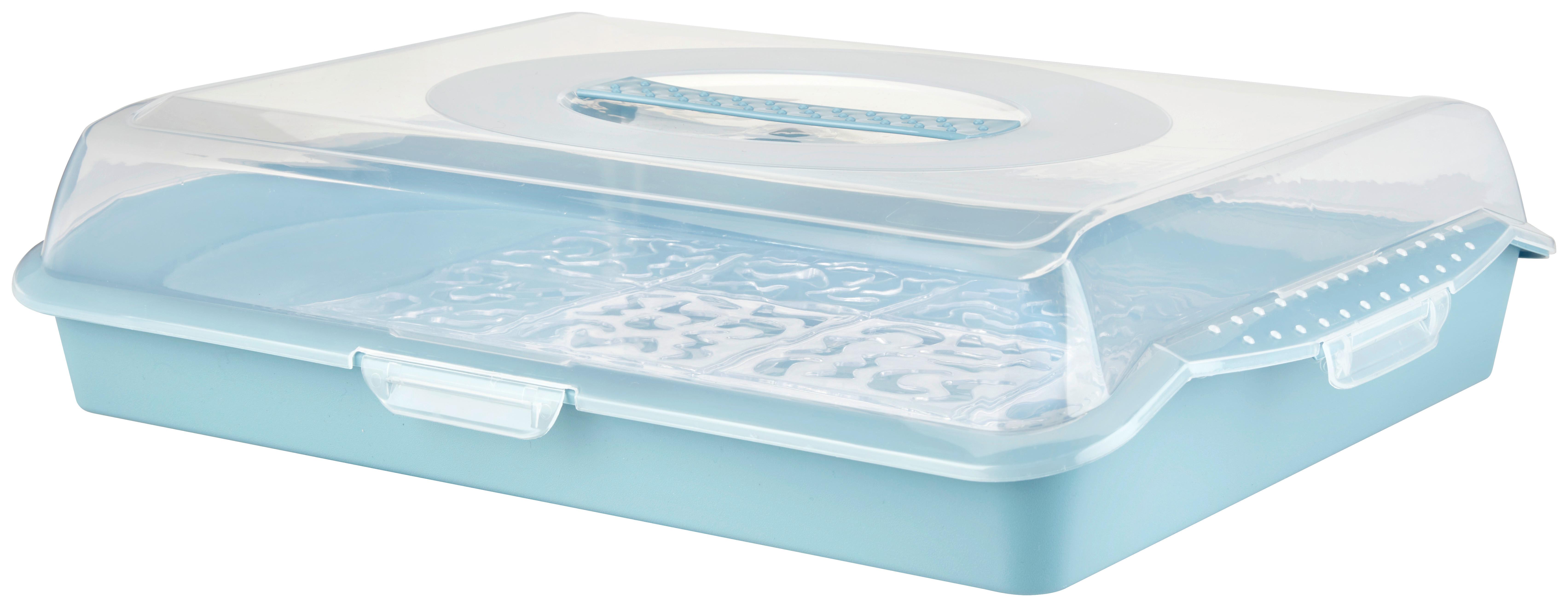 Kuchentransportbox in Hellblau/Transparent - Transparent/Hellblau, MODERN, Kunststoff (35/45/11cm)