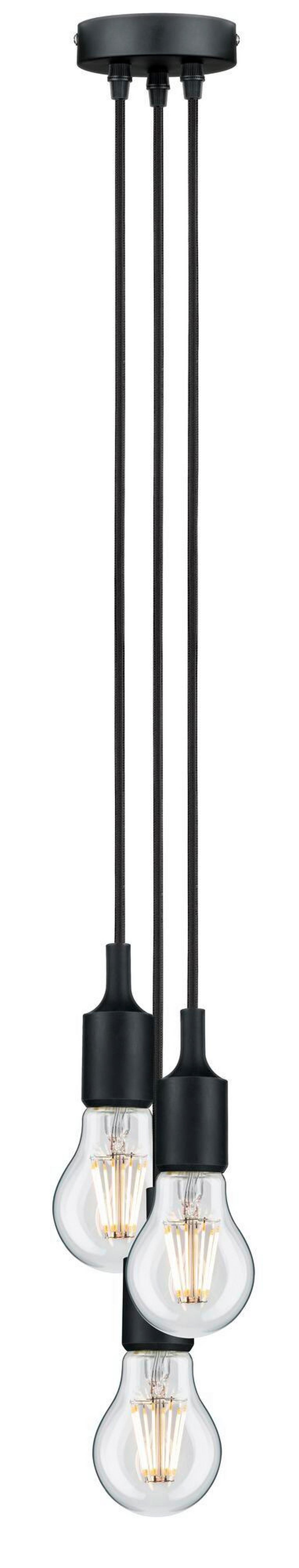 Hängeleuchte Ketil in Schwarz max. 60 Watt - Schwarz, Design, Kunststoff/Metall (10,0/200,0cm) - Paulmann
