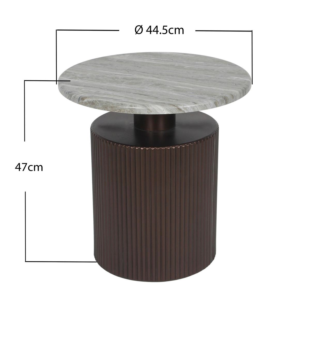Dohányzóasztal Solco - natúr színű/bronzszínű, Lifestyle, faalapú anyag/fém (44/46cm) - Premium Living