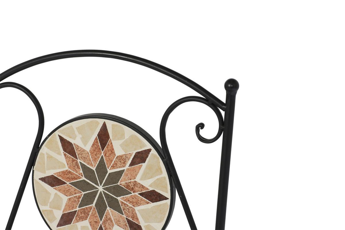 GARTENSTUHL 875336 - Multicolor/Schwarz, MODERN, Keramik/Metall (39/89,5/49,5cm) - Siena Garden