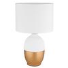 Tischleuchte Valentino in Weiß/Gold max. 40 Watt - Goldfarben/Weiß, KONVENTIONELL, Keramik/Textil (25/43cm) - Globo