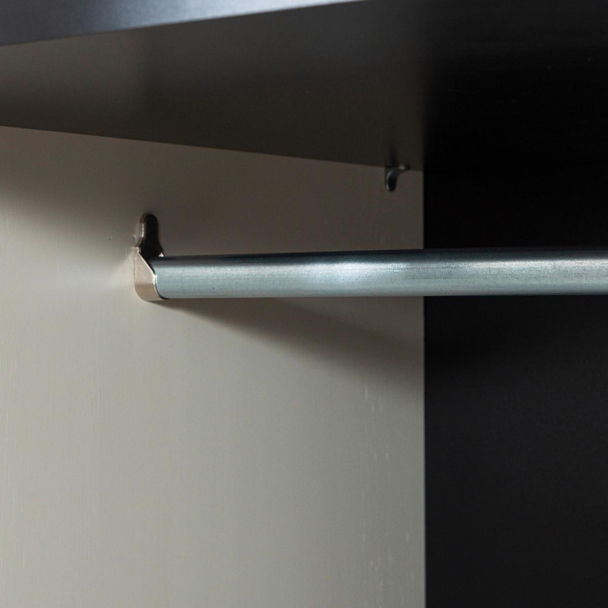 Garderobenschrank Adam Hellgrau B: 100 cm - Hellgrau/Schwarz, Design, Holz/Holzwerkstoff (100/200/53cm) - Livetastic
