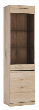 Vitrina Summer - hrast San Remo, Moderno, staklo/drvni materijal (54/196,5/40cm) - Modern Living