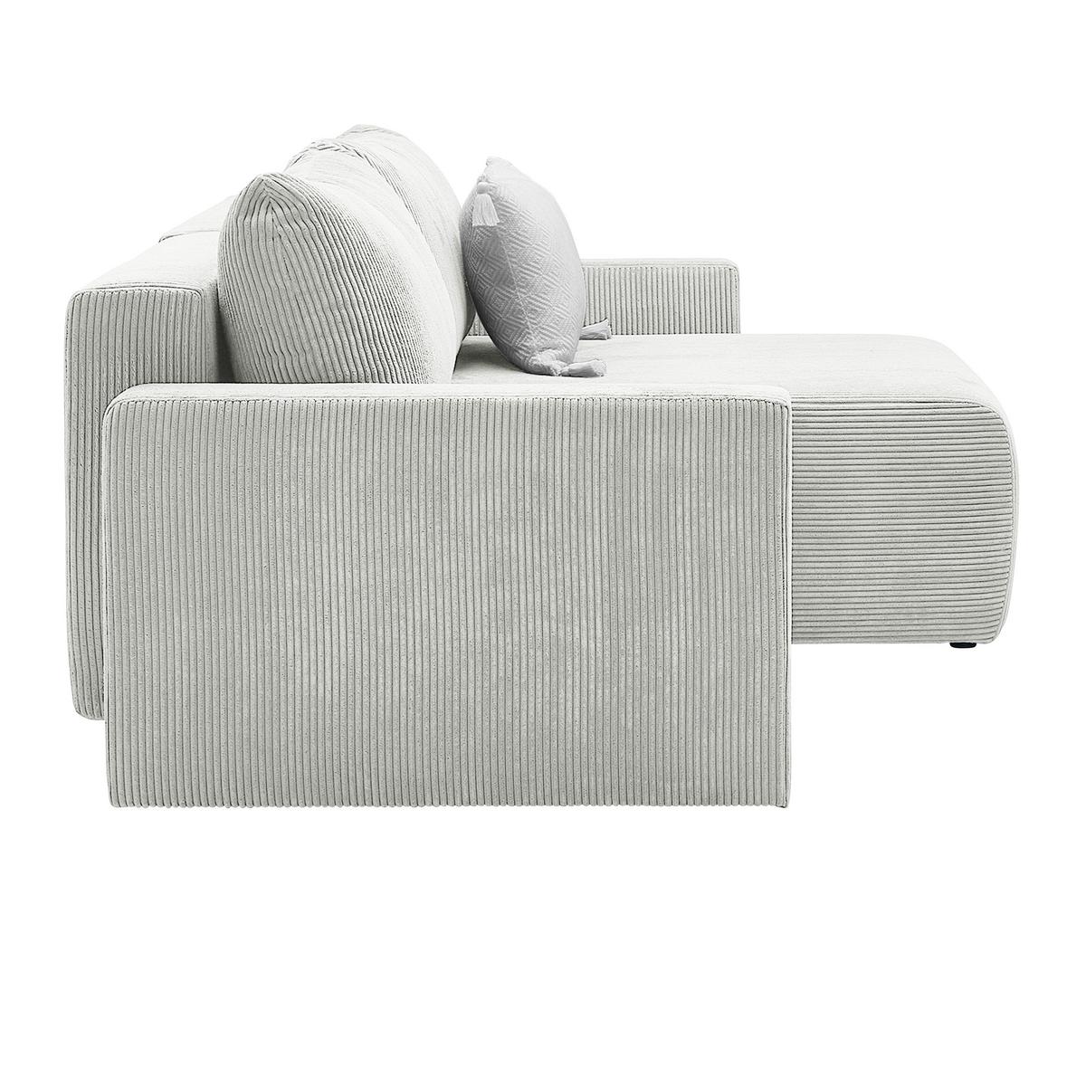 Ecksofa Dios Weiß - Schwarz/Weiß, MODERN, Holz/Kunststoff (228/91/146cm) - Based