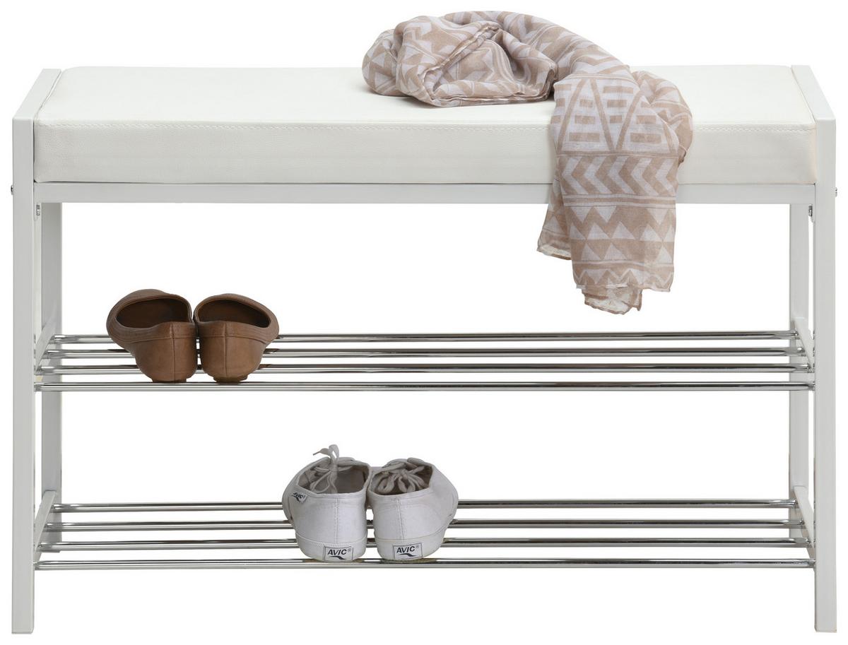 REGAŁ NA BUTY DANIELA - biały, Design, metal/tkanina (80/52/30cm) - Carryhome