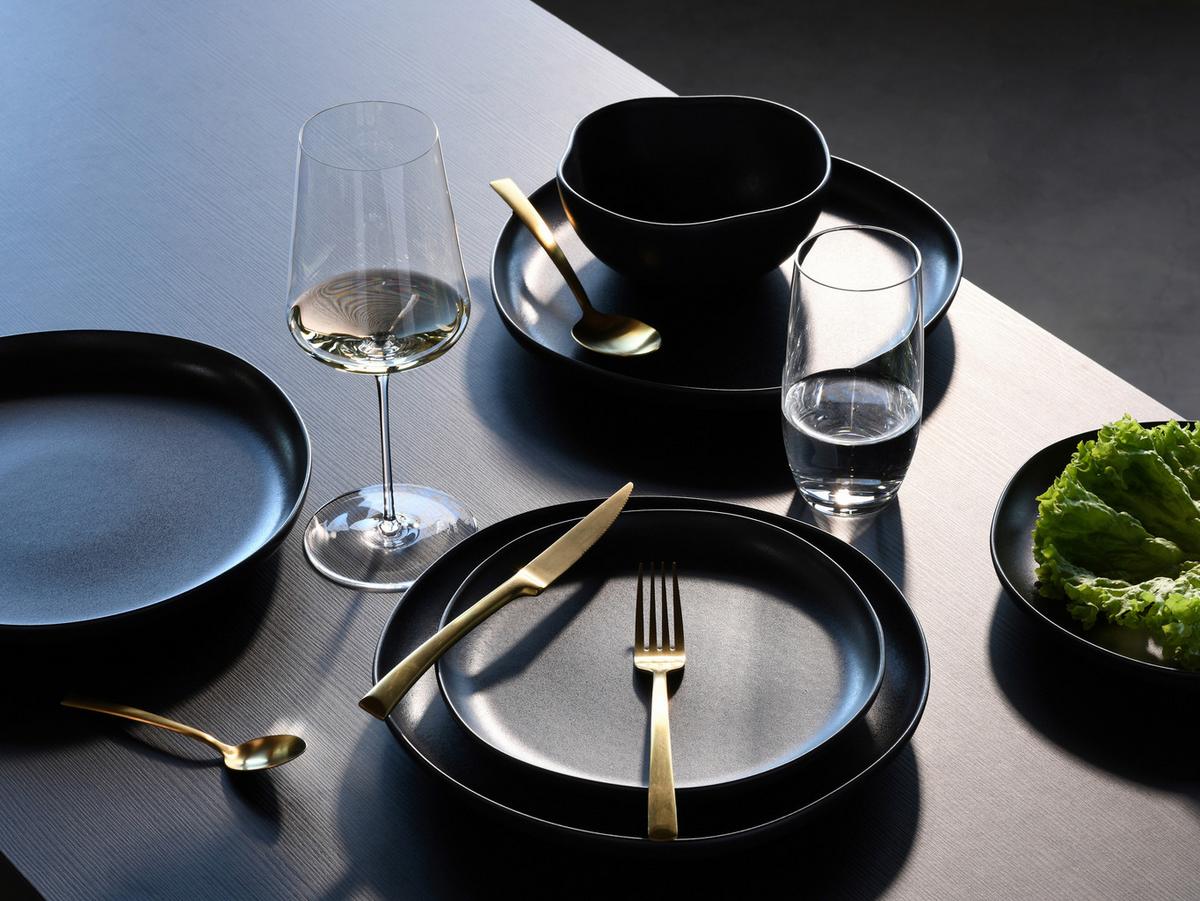 Tafelservice Natura Organic Schwarz, 12-teilig - Schwarz, Basics, Keramik - Creatable