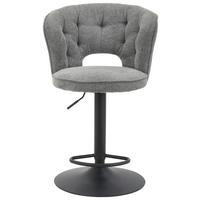 Taburet de bar MINA - negru/gri, Modern, metal/textil (56/92-114/53cm) - Mömax