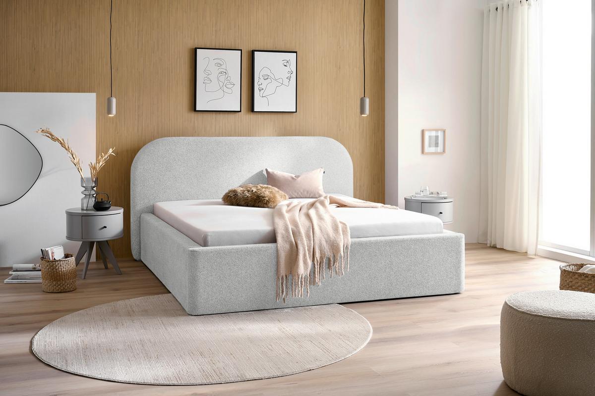 Oblazinjena Postelja - črna/krem barve, Design, tekstil (180/200cm) - Mömax