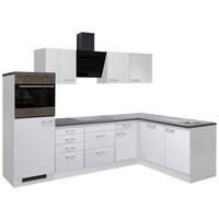 Eckküche Lucca ca. 280x170cm Weiß - Graubraun/Alufarben, MODERN, Holzwerkstoff/Kunststoff (280/170cm) - FlexWell