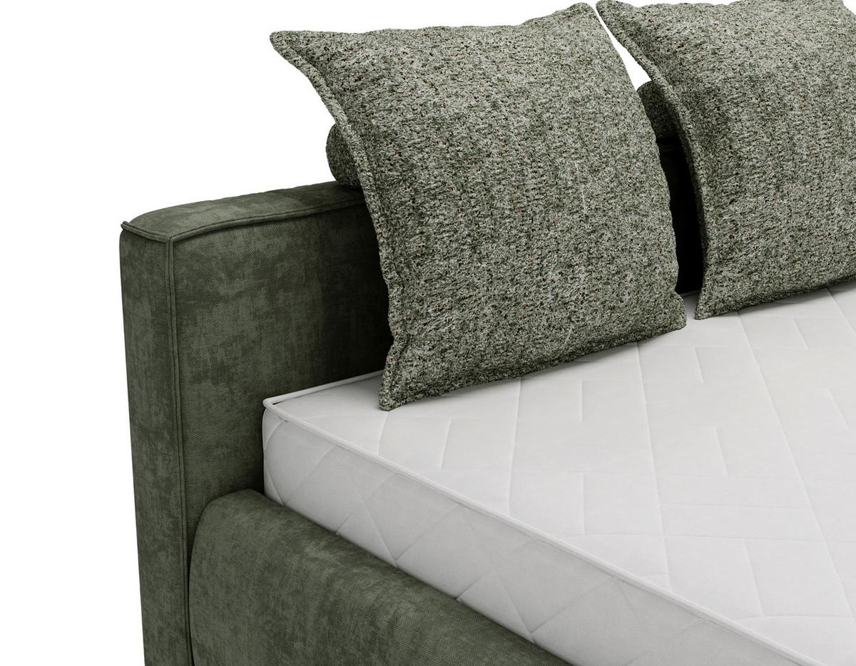 Polsterbett Olive Anthrazit ca. 140x200cm - Sandfarben/Anthrazit, KONVENTIONELL, Holzwerkstoff/Kunststoff (140/200cm) - Mömax