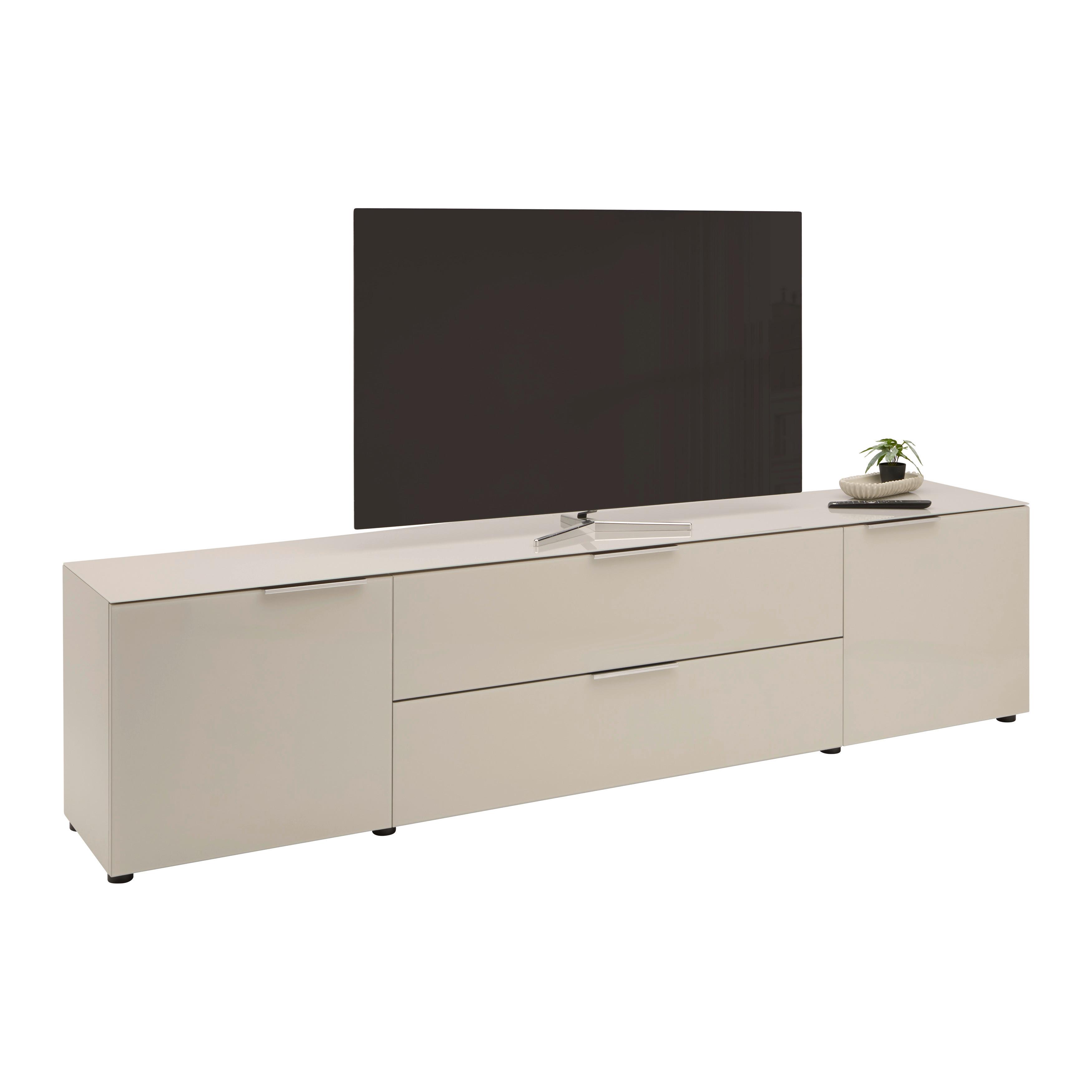 TV-Element Siena Kaschmir - Chromfarben/Kaschmir, MODERN, Glas/Holzwerkstoff (226/55/40cm) - Premium Living