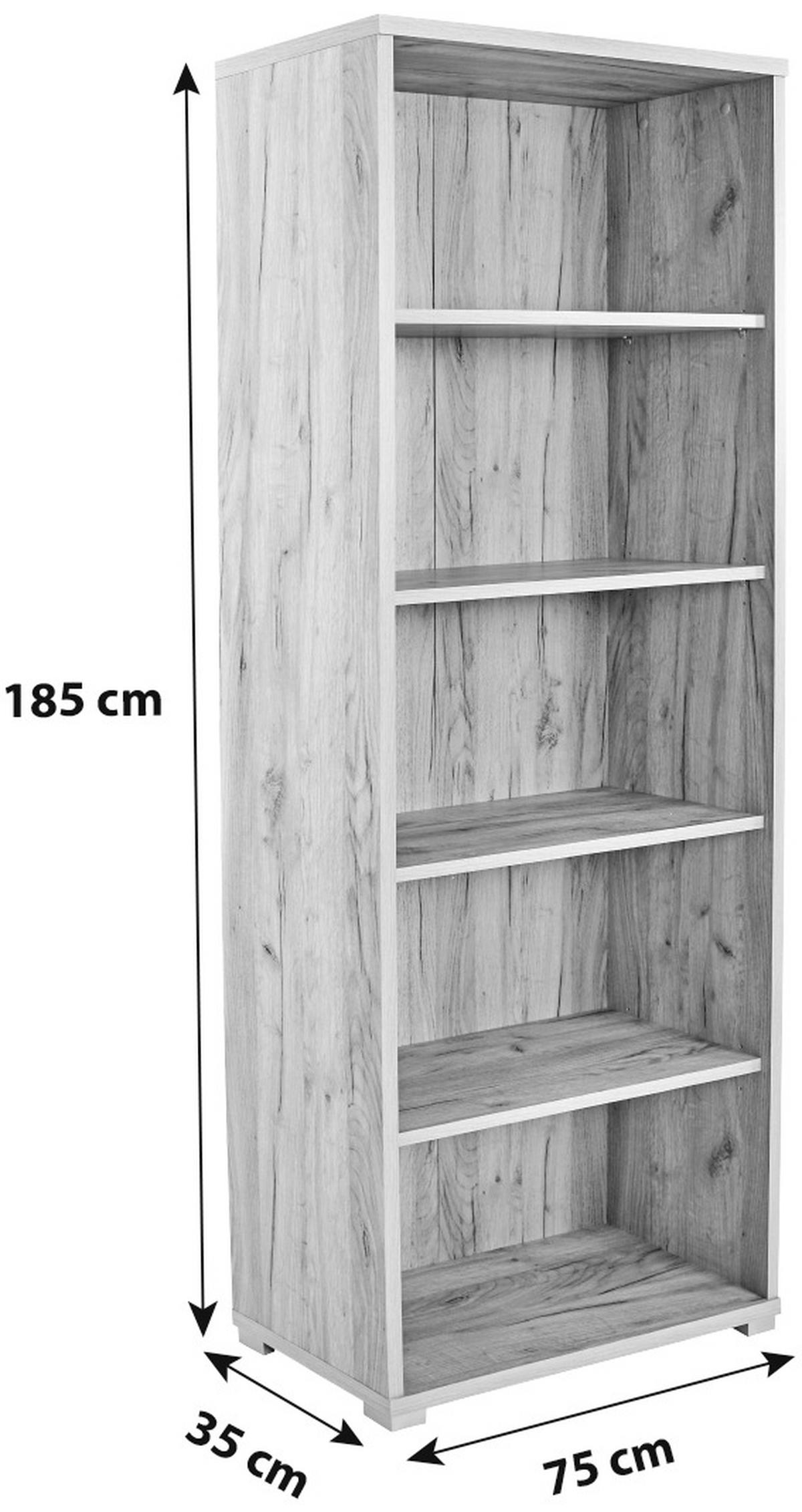 Raft pentru documente Profi - culoare lemn stejar, Modern, material pe bază de lemn (75/185/35cm) - Modern Living