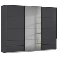 Schwebetürenschrank Elara in Grau - Weiss/Grau, Konventionell, Holzwerkstoff/Metall (271/210/62cm) - Premium Living