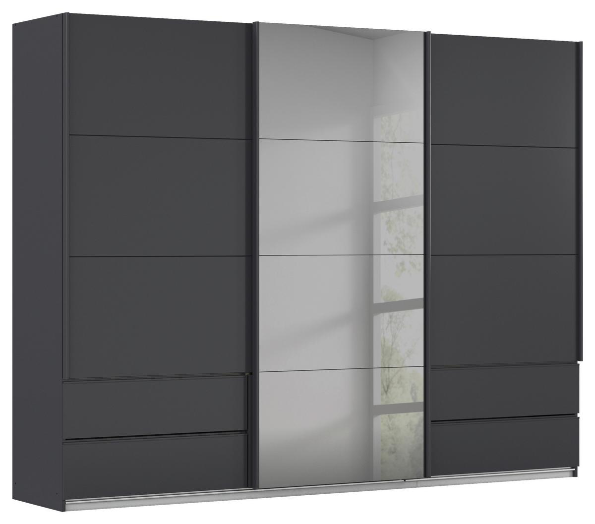 Schwebetürenschrank Elara in Grau - Weiss/Grau, Konventionell, Holzwerkstoff/Metall (271/210/62cm) - Premium Living