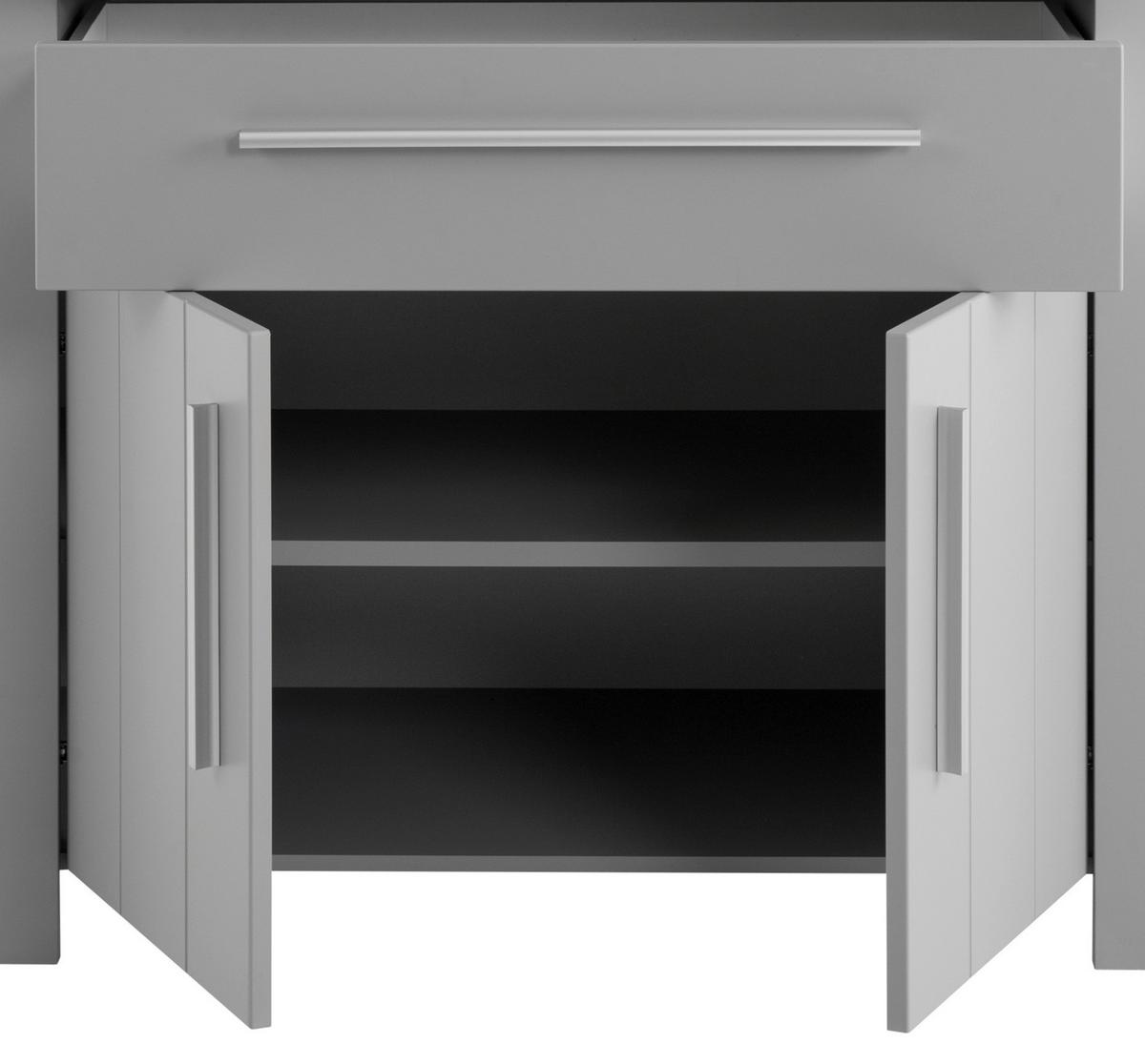 Wickelkommode Nikola ca. 108x107 cm Grau - Silberfarben/Grau, KONVENTIONELL, Holzwerkstoff/Kunststoff (108/107/84cm) - MID.YOU