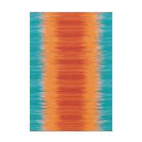 Flachwebeteppich Sunset 8070 Orange/blau 90x160 - Blau/Orange, Basics, Textil (90/160cm) - Kayoom