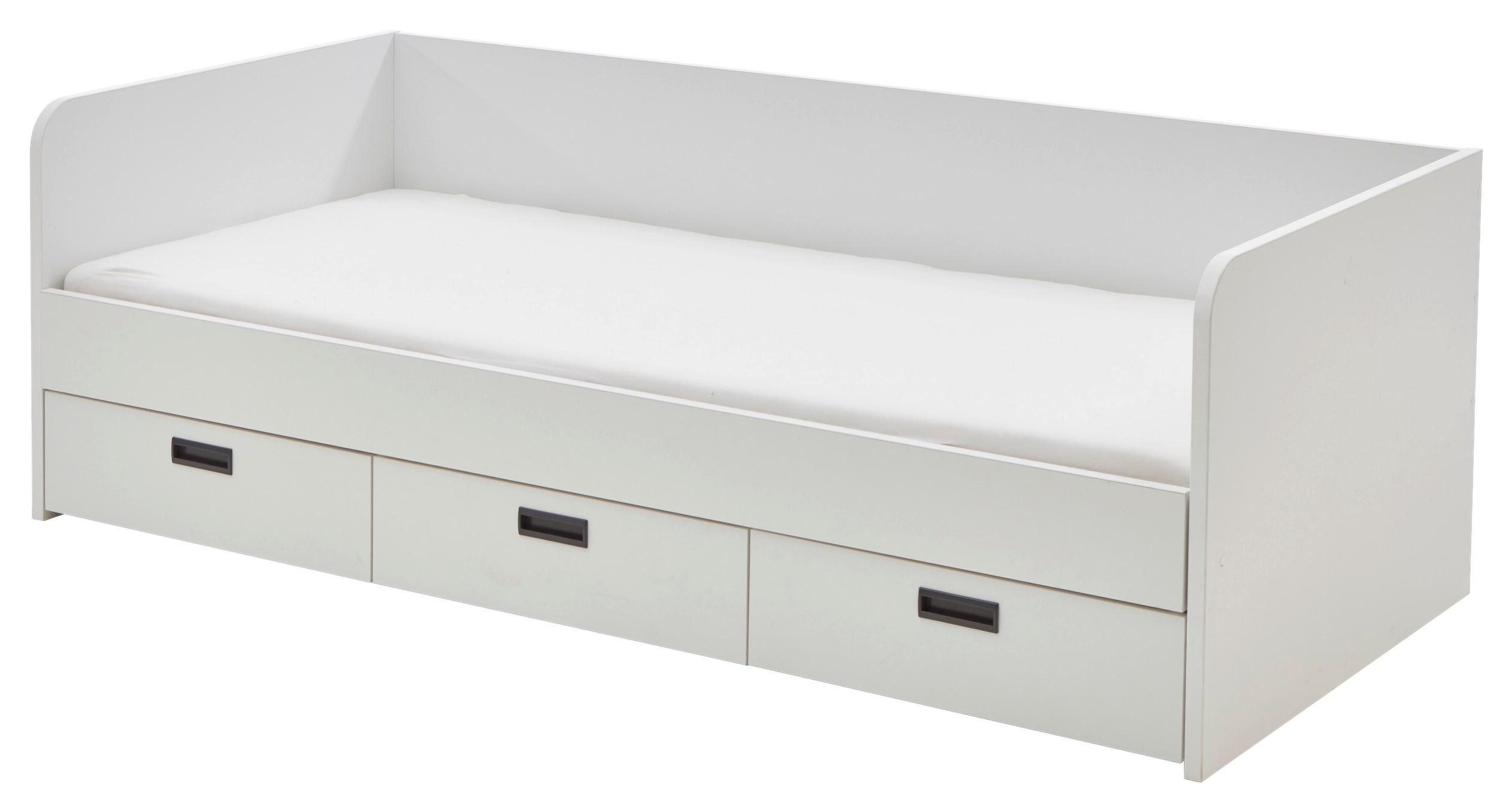 Raztegljiva Postelja Bianca, 90-180x200, Bela - bela, Konvencionalno, leseni material/les (90-180/200cm)