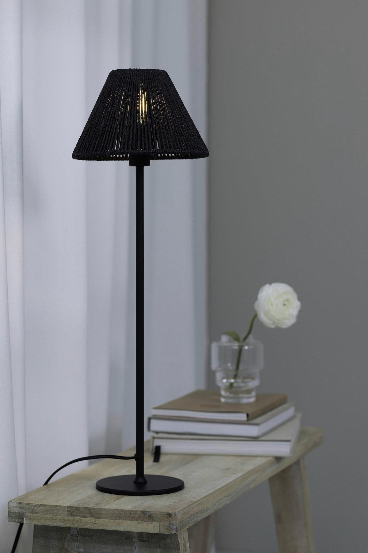 Tischleuchte Corda Table Schwarz max. 40 Watt - Schwarz, Basics, Papier/Metall (20/20/61,5cm) - Markslöjd