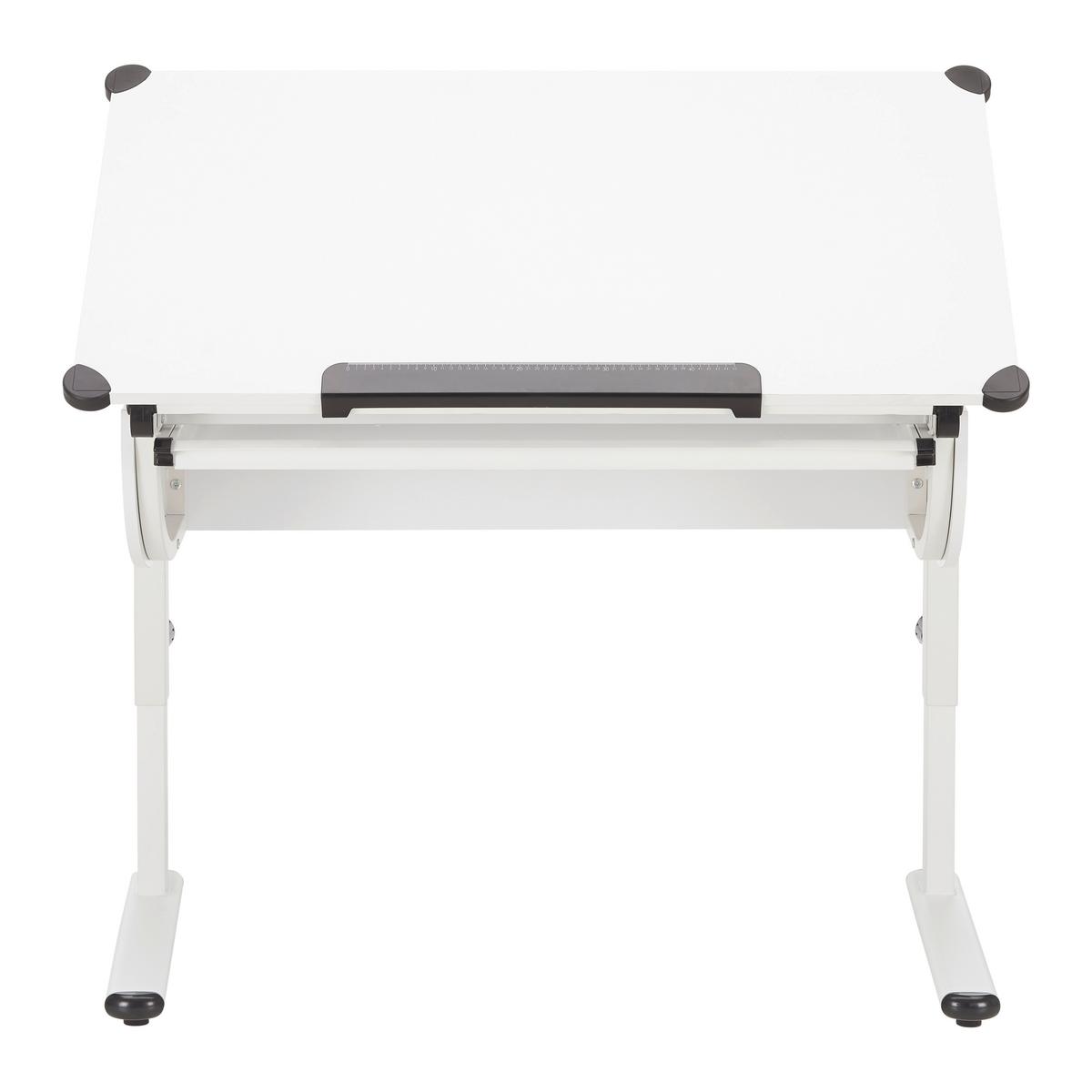 BIURKO CARALINA - biały, Modern, metal (112/60/53-83cm) - Bessagi Home