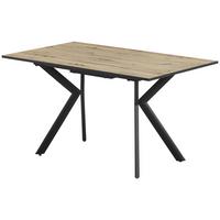 Raztegljiva Jedilna Miza Marcel, 140-180x80 - črna/barve hrasta, Moderno, kovina/leseni material (140-180/76/80cm)