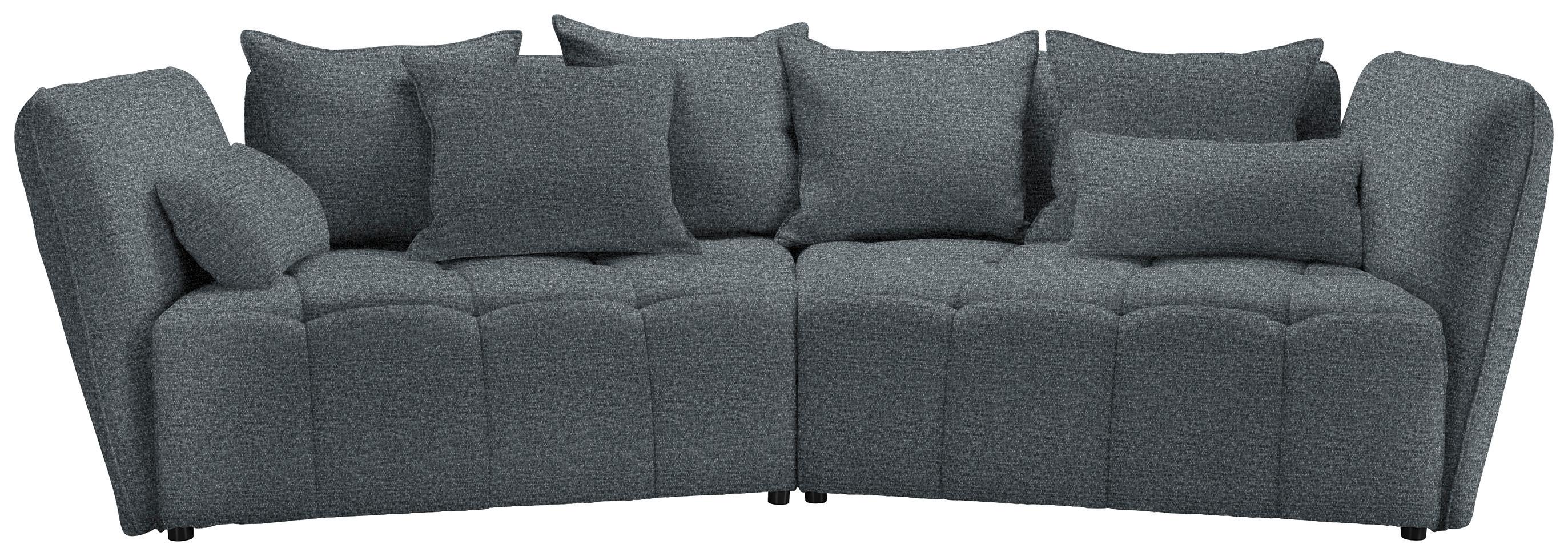 Boxspringsofa Sofi Grau - Schwarz/Grau, MODERN, Textil (294/93/152cm) - Premium Living