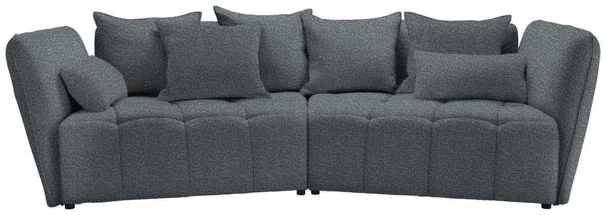Boxspringsofa Sofi Grau - Schwarz/Grau, MODERN, Textil (294/93/152cm) - Premium Living
