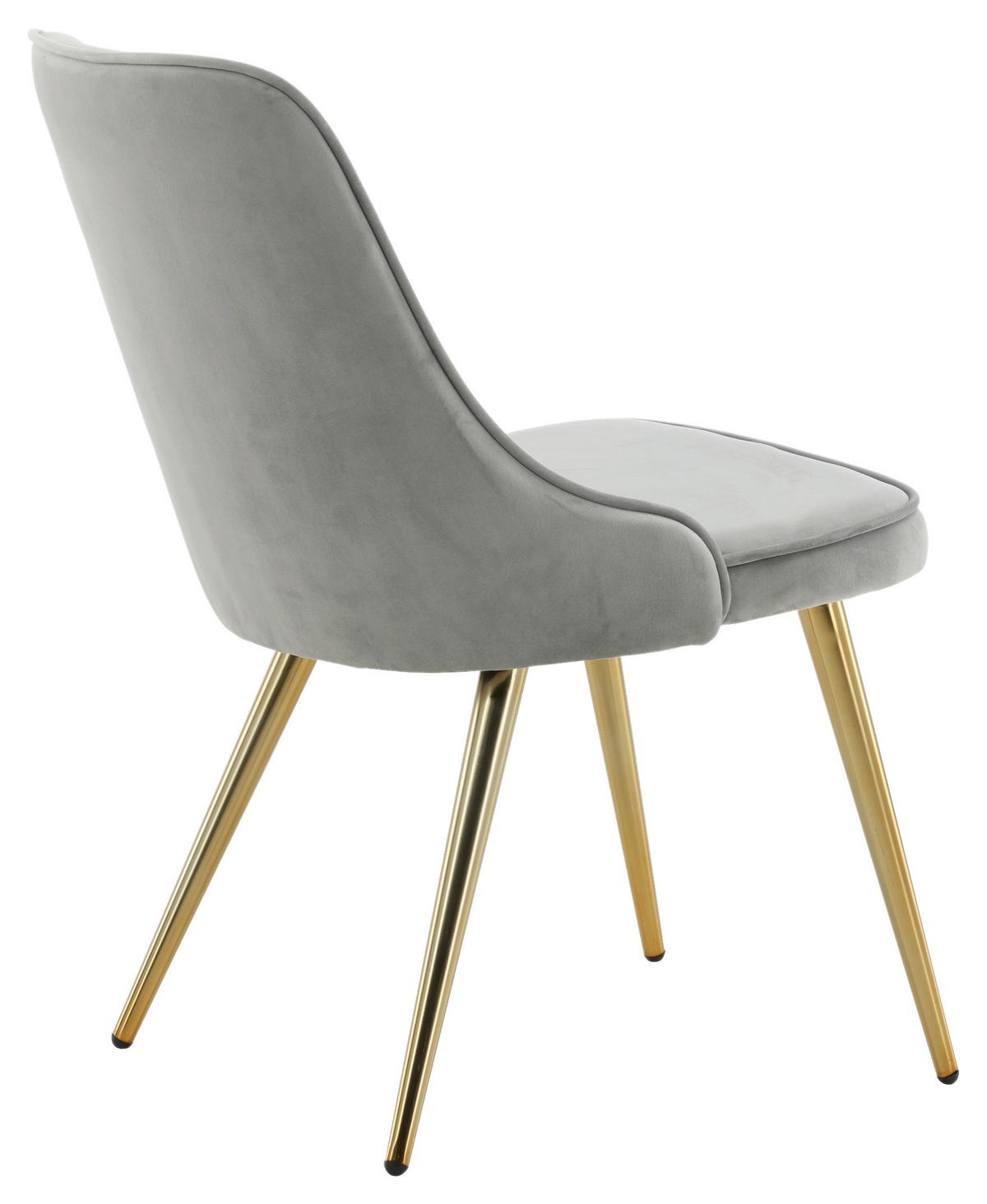 STUHL-SET VELVET DELUXE - Goldfarben/Hellgrau, Design, Kunststoff/Textil (50/88.5/66cm) - Livetastic