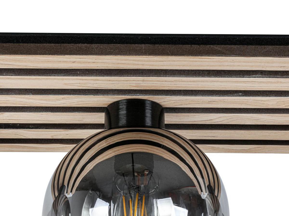 LAMPA SUFITOWA KENTUCKY *SBN* - kolor dębowy/czarny, Basics, materiał drewnopochodny/tworzywo sztuczne (75/23/23cm) - Novel