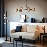 Függőlámpa Lisib - krómszínű/fekete, Modern, Üveg/fém (85cm) - Mömax