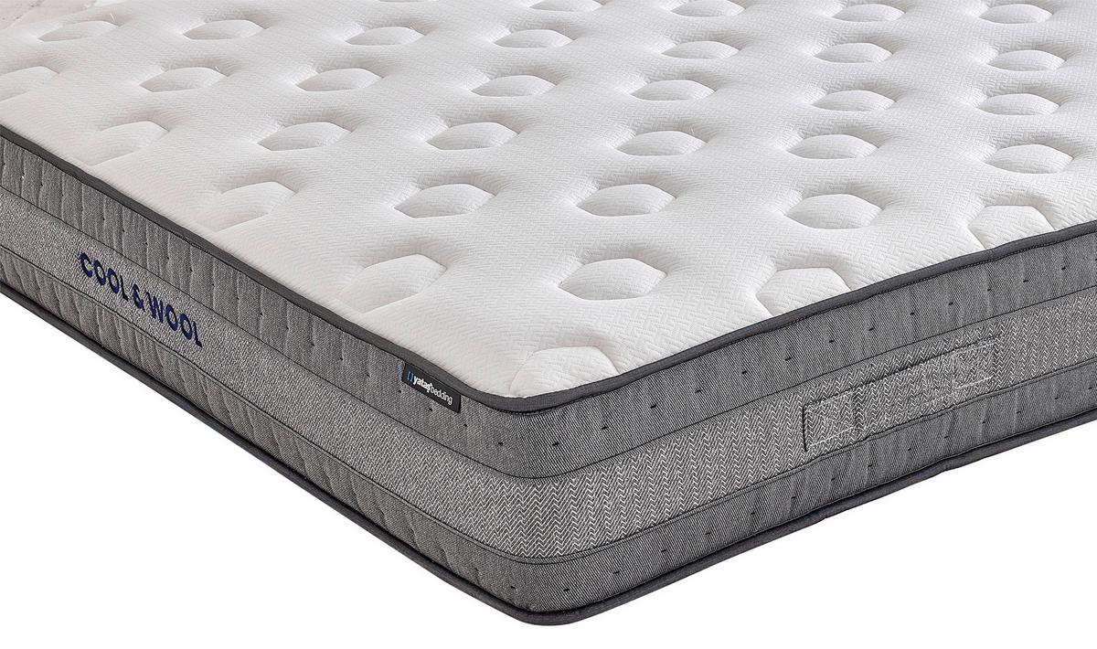 Matratze Cool & Wool H3 + H3 ca. 90x200 cm - Weiß/Grau, Basics, Textil (90/200cm) - Yatas