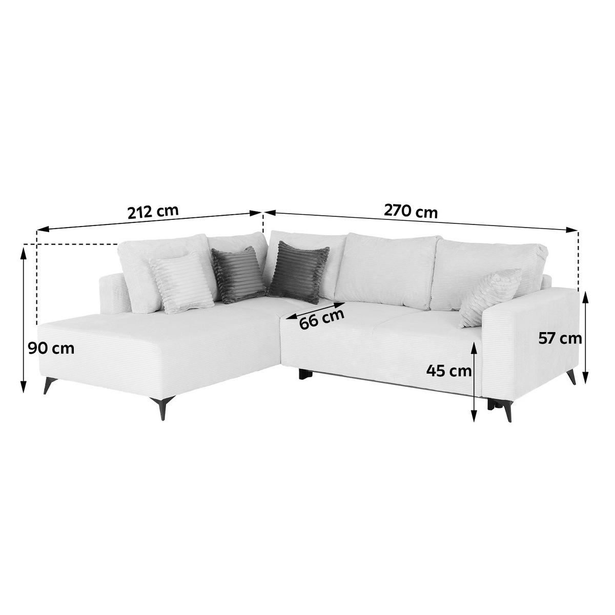 Canapea modulara VIKTOR - crem, Modern, textil (212/270cm) - Modern Living