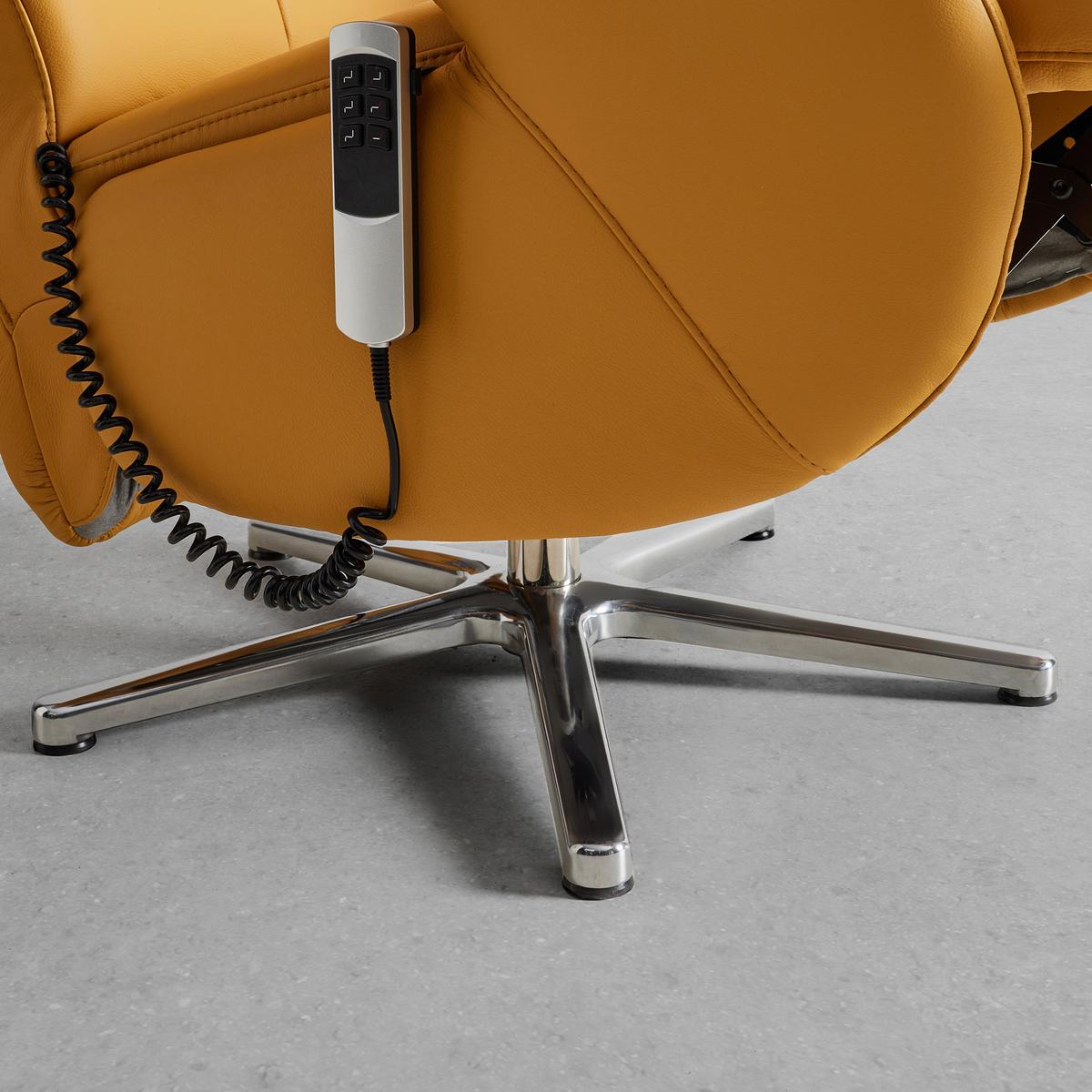Relaxsessel Sitting 2 in Leder Curry - Currygelb/Chromfarben, MODERN, Leder (70/111/80cm) - Premium Living