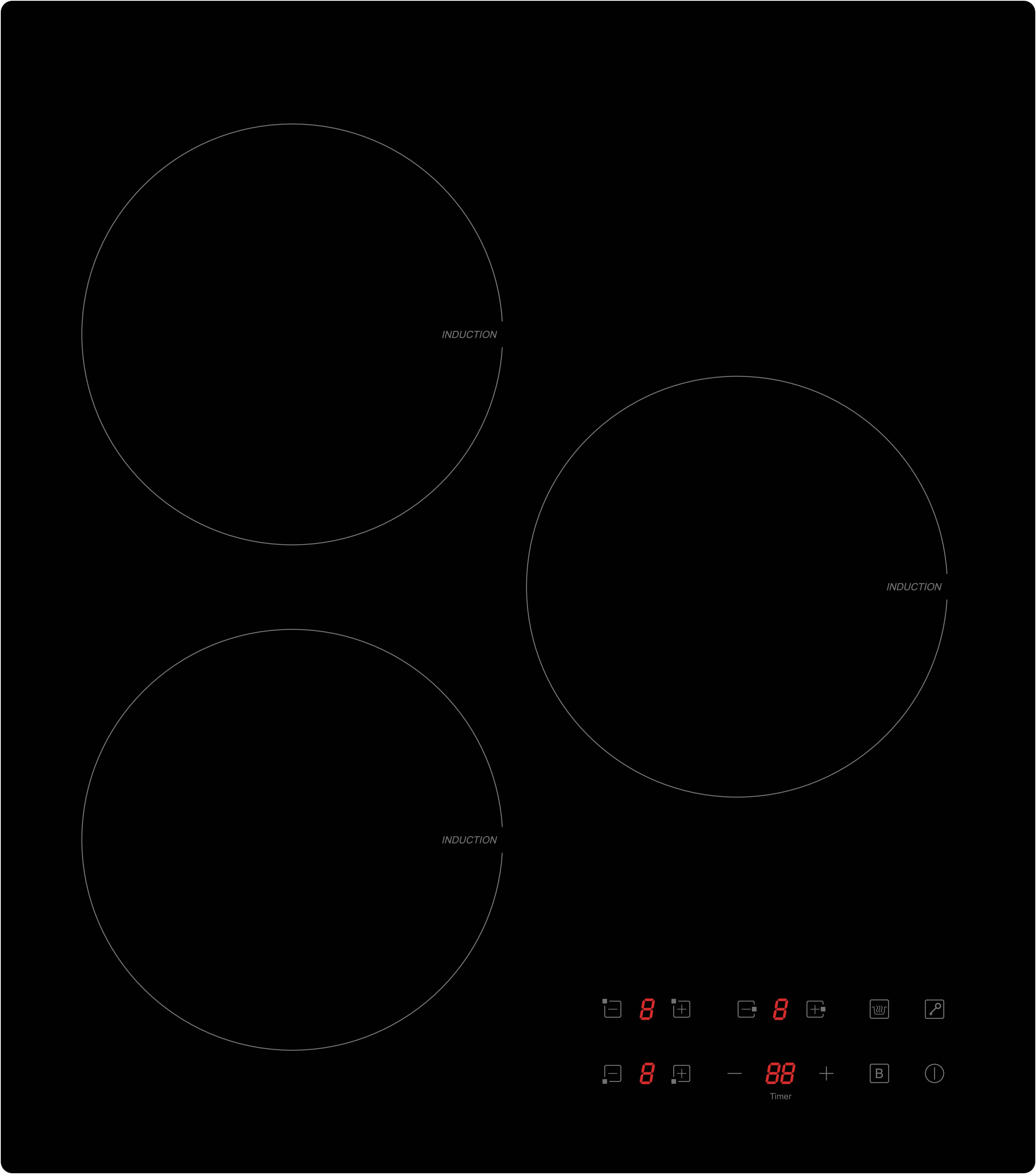Induktionskochfeld IF3F Schwarz - Schwarz, Basics, Glas (45/6/51cm) - PKM