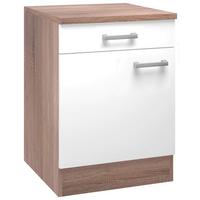 Kuhinjska Spodnja Omarica Lexa, Bela, Hrast, Š. 60 Cm - bela/barve aluminija, Moderno, umetna masa/leseni material (60/85/60cm) - Based