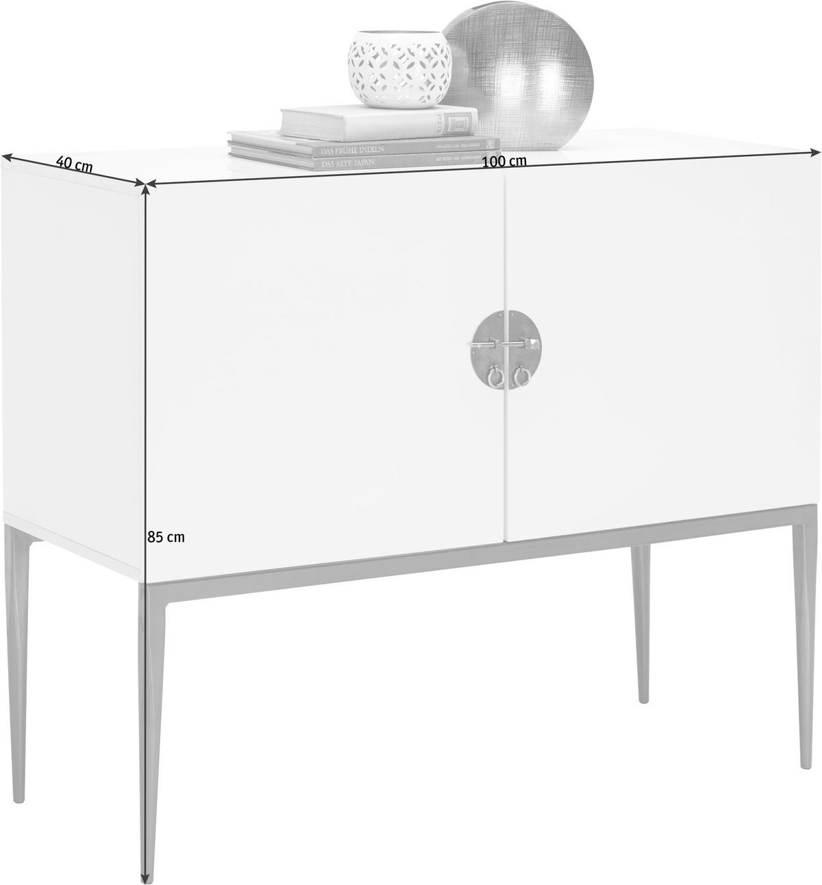 KOMODA CANTON - kolor mosiężny/biały, Design, materiał drewnopochodny/metal (100/85/40cm) - Carryhome