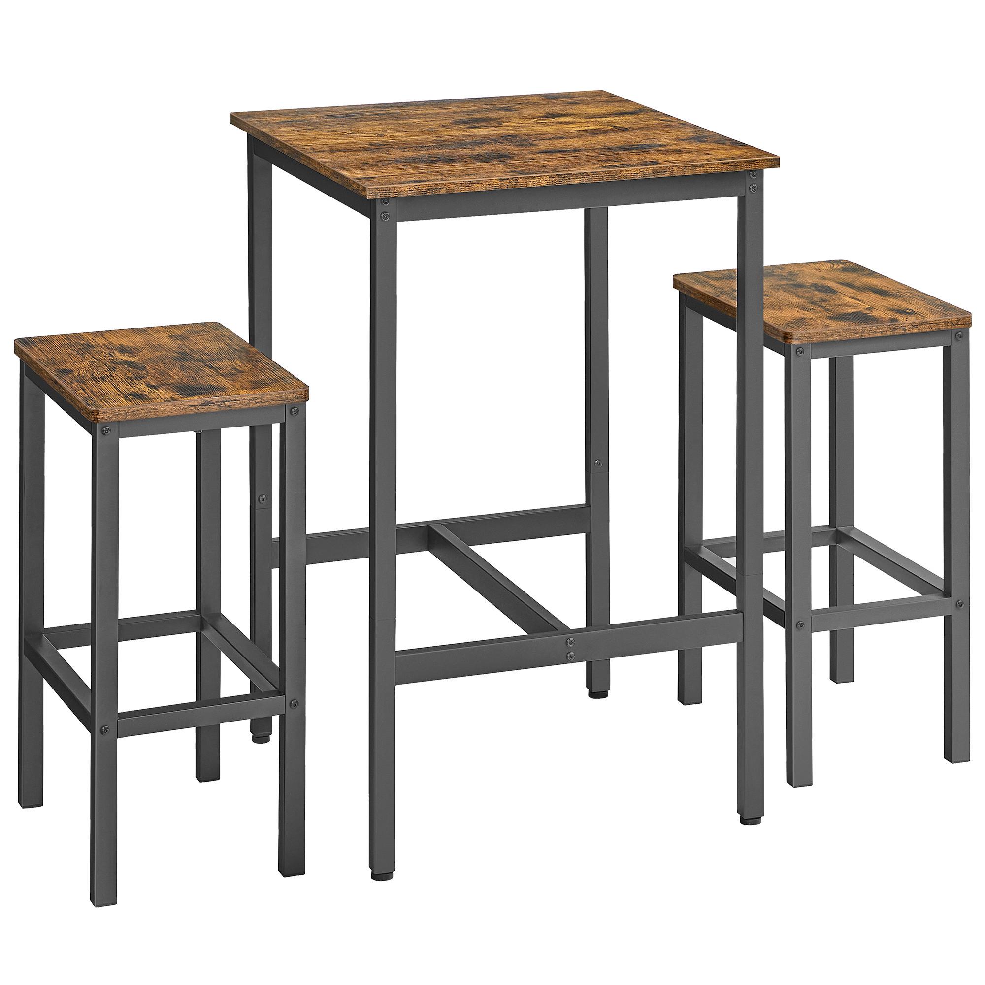 Bar Set in Braun, Schwarz - Schwarz/Braun, MODERN, Holzwerkstoff/Metall (60/90/60cm) - MID.YOU