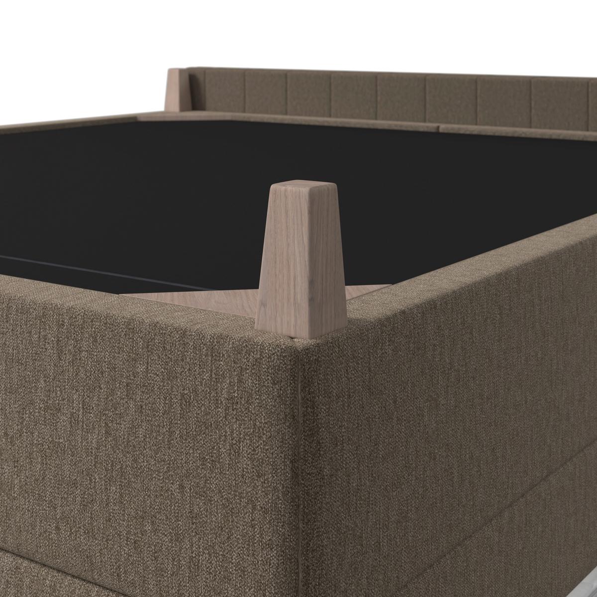 Boxspring Krevet Olivia - boje hrasta/smeđa, Moderno, drvo/tekstil (180/200cm) - Bessagi Home