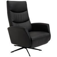 Relaxsessel Schwarz - MODERN, Leder/Metall (73/106/82cm) - Premium Living