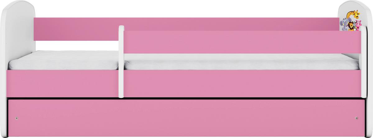 Otroška Postelja Babydreams, Bela, Roza, 80x160cm - pink/bela, Moderno, tekstil/leseni material (80/160cm) - MID.YOU