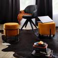 Hocker in Orange Ø ca. 41cm - Schwarz/Orange, MODERN, Holz/Textil (41/38cm) - Modern Living Hocker in Orange Ø ca. 41cm - Schwarz/Orange, MODERN, Holz/Textil (41/38cm) - Modern Living