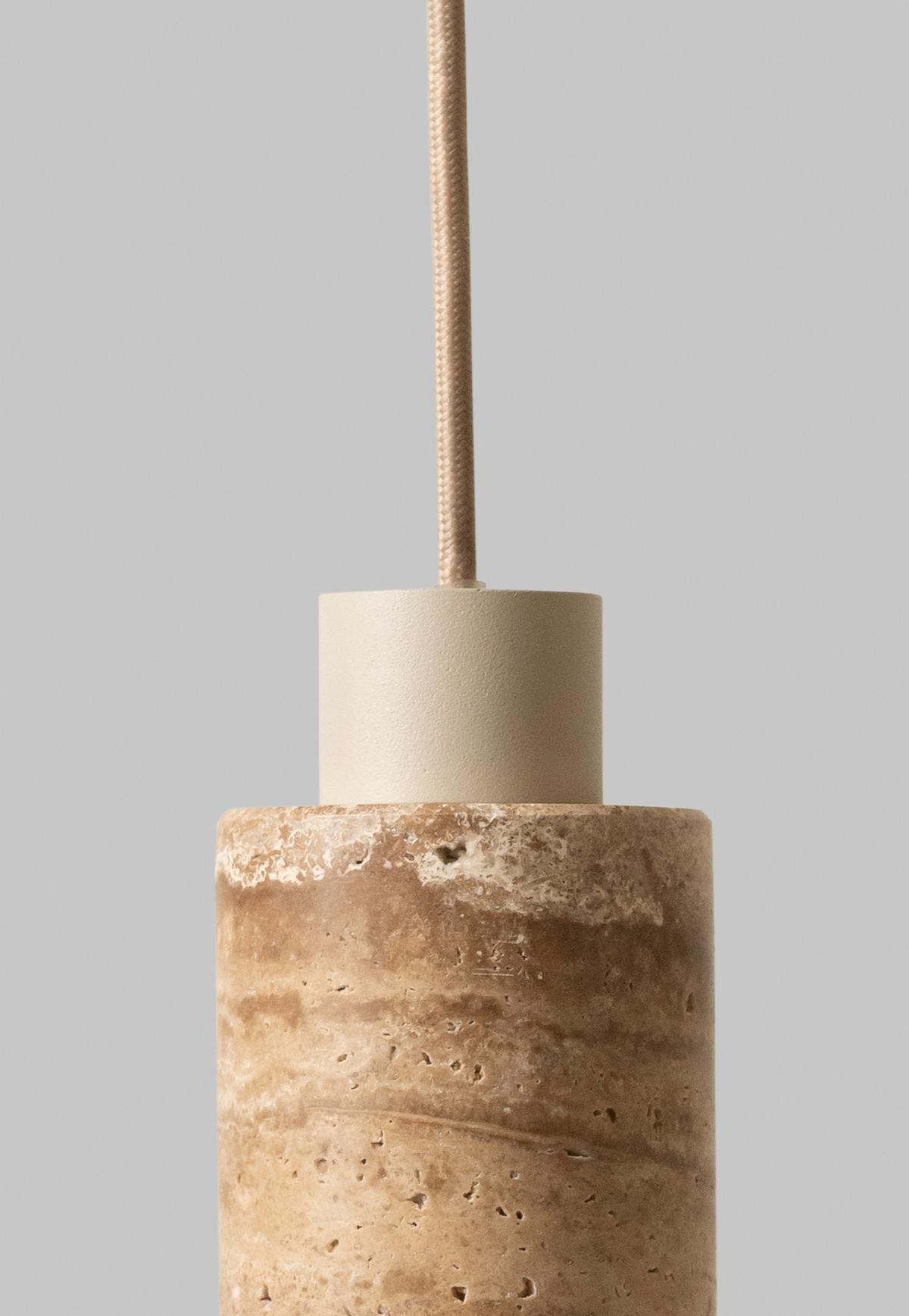LAMPA WISZĄCA TIVOLI - kolor piaskowy, Design, kamień/metal (12/276cm) - It's about Romi