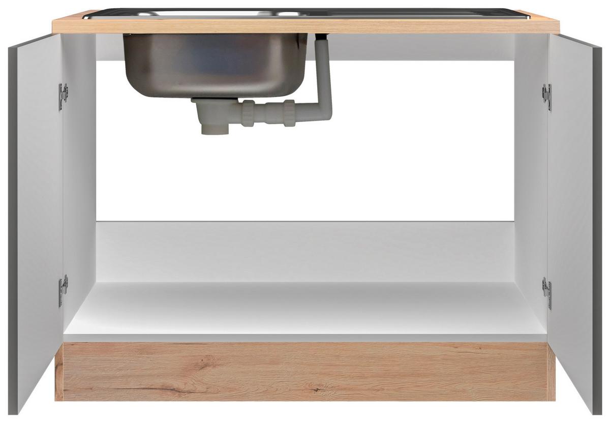 CORP INFERIOR DE BUCĂTĂRIE SHADOW   DSPU 100 ES - gri închis/stejar San Remo, Modern, material pe bază de lemn (100/85/60cm)