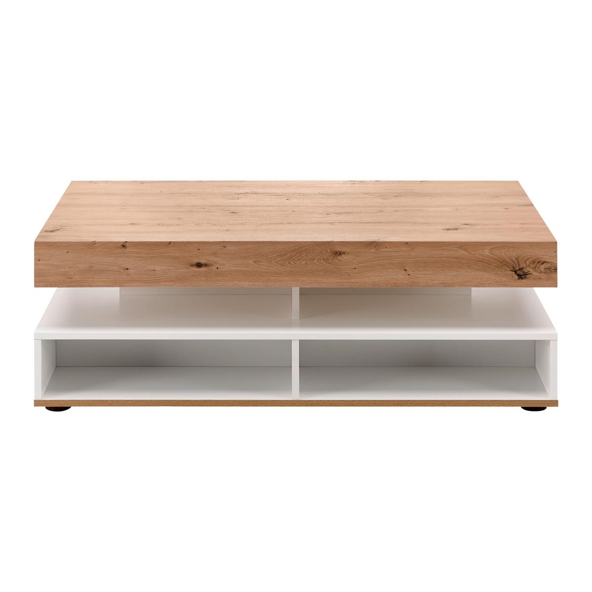 Klubska Miza Cara, Bela, Hrast, 2 Predala - barve hrasta/bela, Moderno (110/60/38cm) - Bessagi Home
