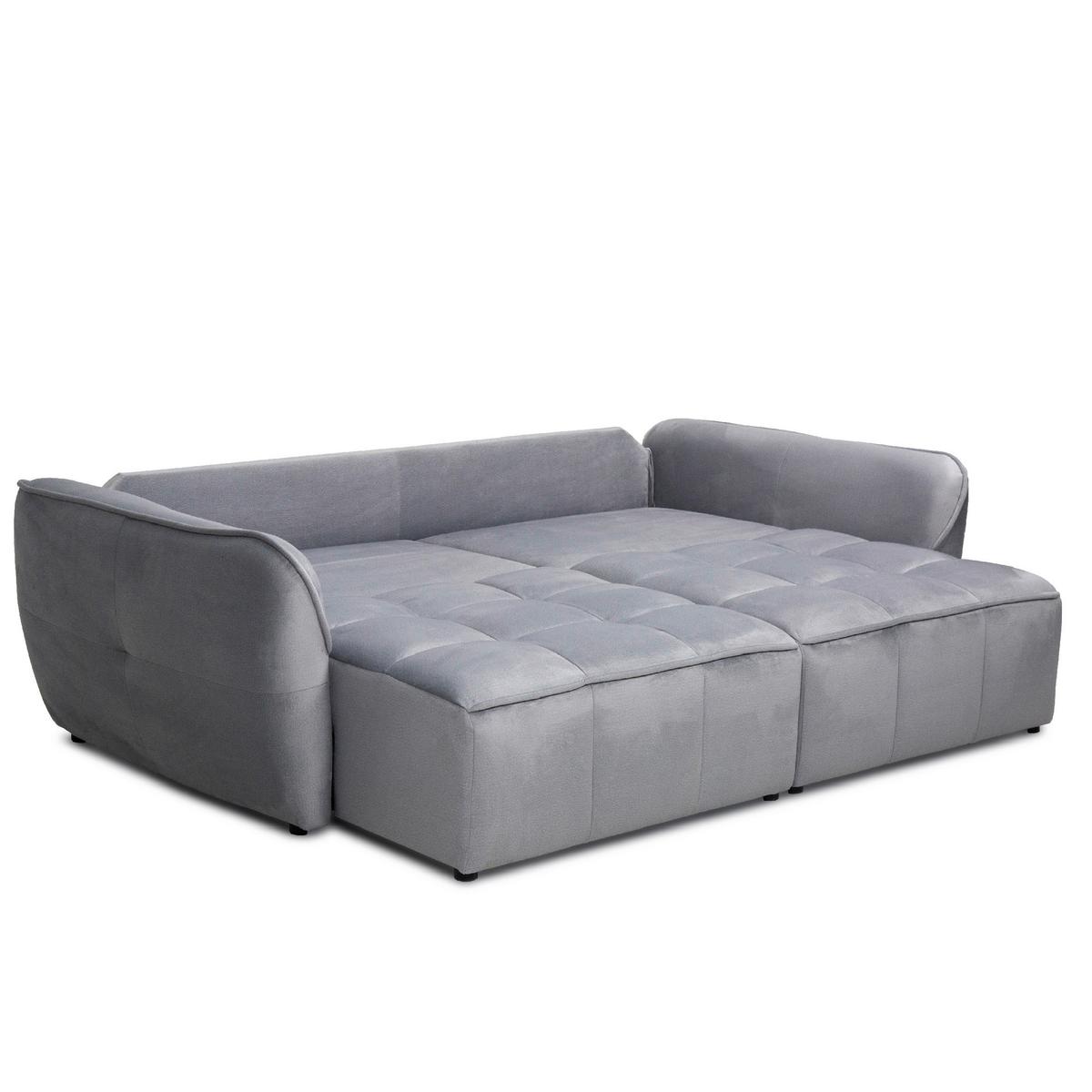 Canapea extensibila BOMBEI - gri, Modern, lemn/textil (243/94/125cm) - Premium Living