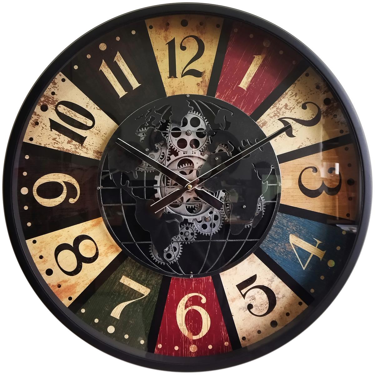 Wanduhr Zahnrad in Multicolor - Multicolor, Modern, Glas/Holzwerkstoff (60/8cm) - Mömax