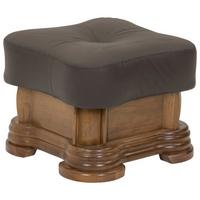 Hocker Arkansas Braun Echtleder - Braun, KONVENTIONELL, Leder/Holz (50/40/50cm) - Max Winzer