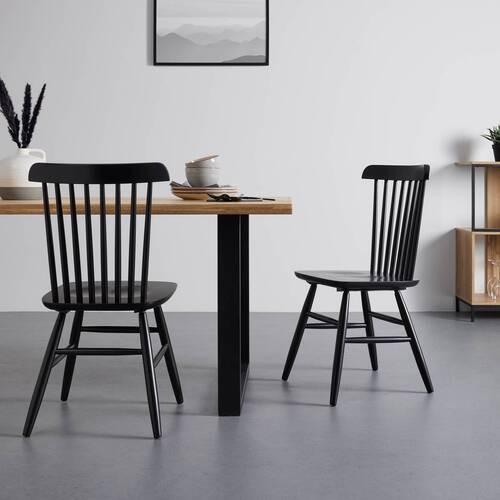 ZESTAW KRZESEŁ PEDRO - czarny, Modern, drewno (48/89/52cm) - Bessagi Home