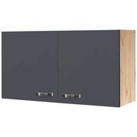 Kuhinjski Gornji Element Shadow H100 - tamno siva/boje oplemenjenog čelika, Moderno, drvni materijal/metal (100/54/32cm)