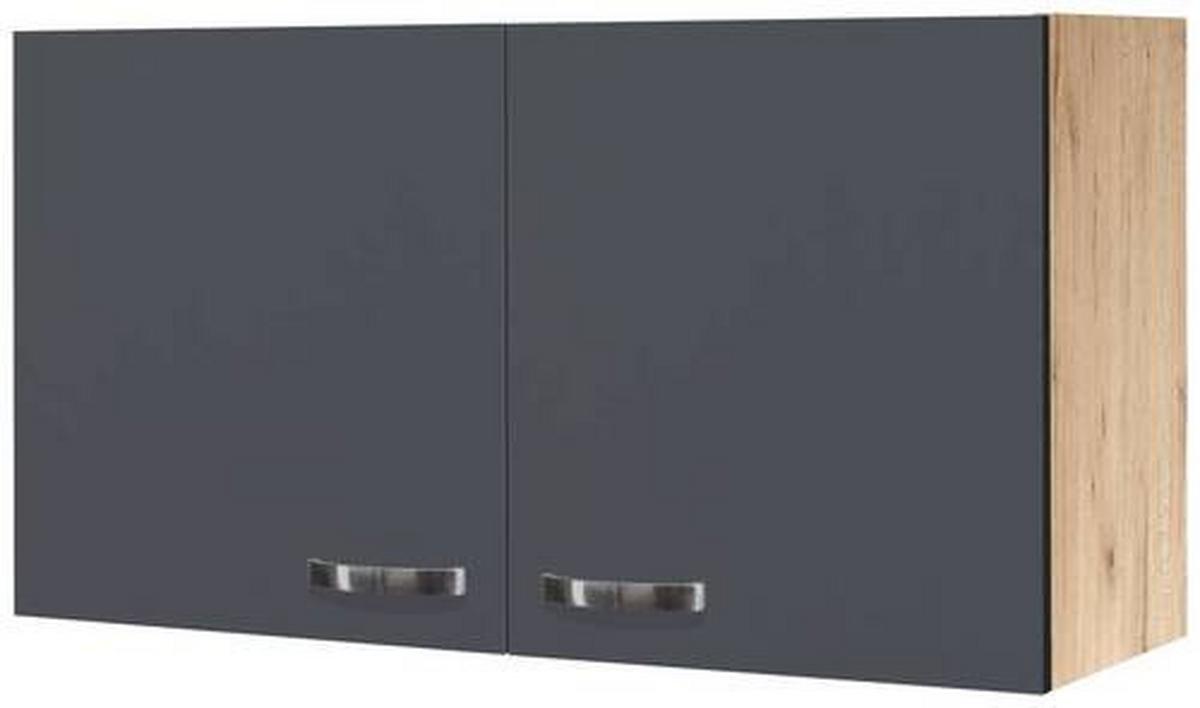 Kuhinjski Gornji Element Shadow H100 - tamno siva/boje oplemenjenog čelika, Moderno, drvni materijal/metal (100/54/32cm)