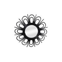 WANDSPIEGEL RATTAN SPIEGEL AINA 225 - Schwarz, Basics, Glas/Holz (43/43/2cm) - Kayoom